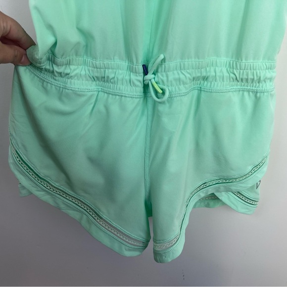 Ivivva by Lululemon RUN DAY FUN DAY RUNSIE Jumper Romper Mint Green Sz 14 Girls - Picture 3 of 10
